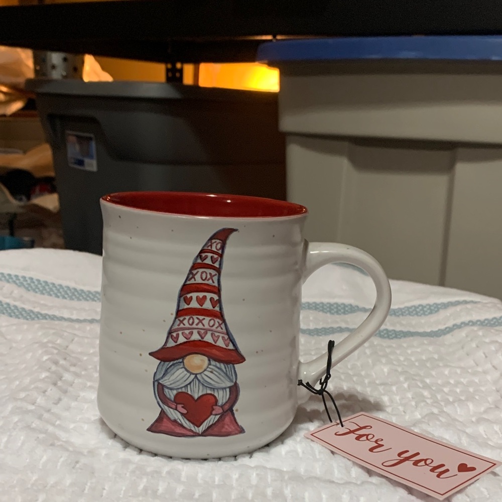 Gnome Heart Mug with Red Interior❤️ Perfect Valentines Gift! New